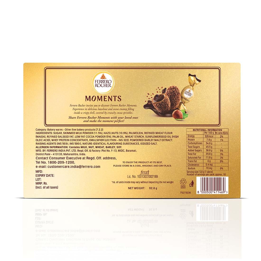 Ferrero Rocher Moments 16 pralines Pcs 92.8 gm IDConline shop bangladeshothoba.com