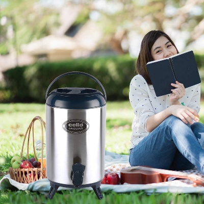 Picture of Cello Jaguar Stainless Steel Double Walled Water Jug, Hot and Cold, 10000ml, 10 Ltr 