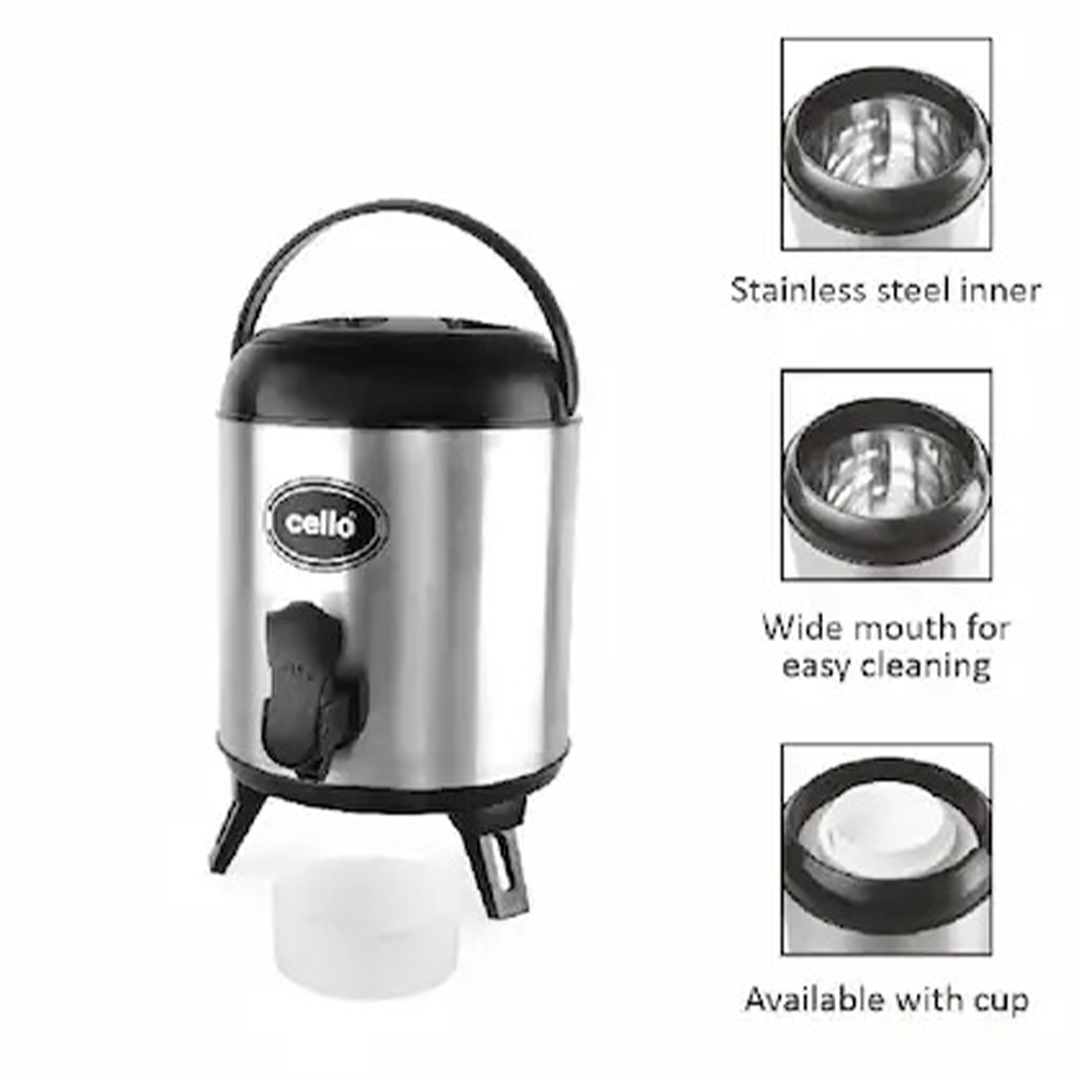 Picture of Cello Jaguar Stainless Steel Double Walled Water Jug, Hot and Cold, 10000ml, 10 Ltr 