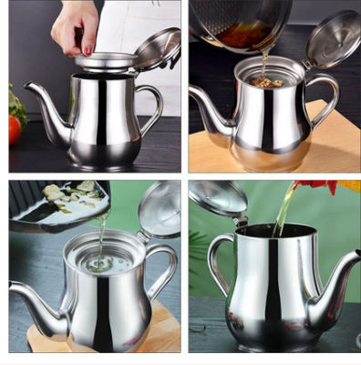 Picture of Stainless Steel Oil Strainer Pot Container Jug Storage Can With Filter Cooking Oil Pot Kitchen Large Capacity