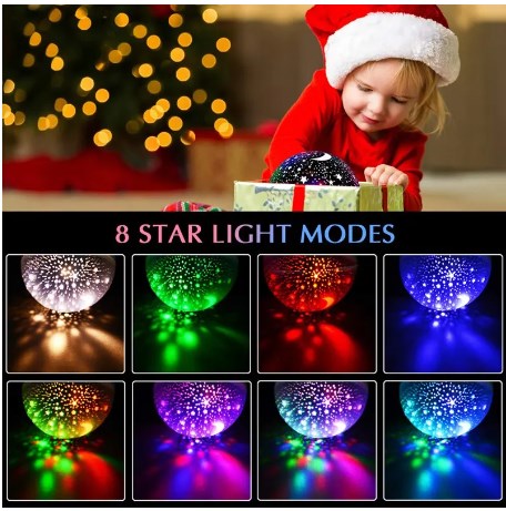 Picture of Starry Projector Night Light Rotating Sky Moon Lamp Galaxy Lamps Home Bedroom Decoration Starlight