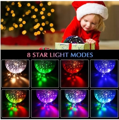 Picture of Starry Projector Night Light Rotating Sky Moon Lamp Galaxy Lamps Home Bedroom Decoration Starlight