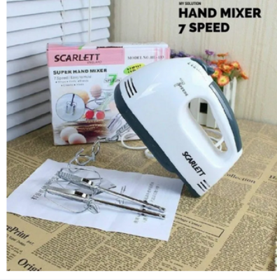 Picture of Scarlett Electric 7 Speed Hand Mixer with 4 Pieces Stainless Blender,Powerful 180W Motor - Food Preparation - Mixers