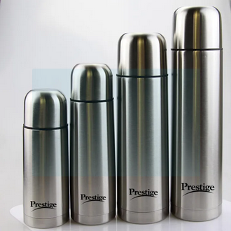 Picture of Prestige Thermopro Flask, Stainless Steel Insulated Hot or Cold Bottle Flask, 350 ml,500ml, 750ml & 1000ml, Silver vacuum flask