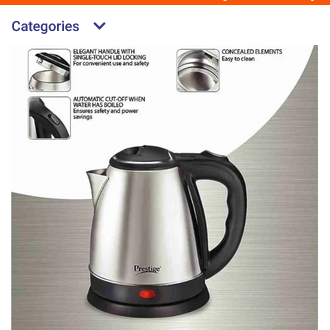 Picture of Prestige Electric Kettle - 2L - Silver and Black