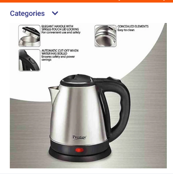 Picture of Prestige Electric Kettle - 2L - Silver and Black