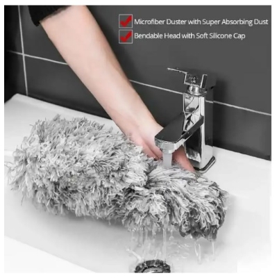 Picture of Microfiber Dusting Retractable Household Cleaner Feather Duster Car Sweeper From the Dust Brush