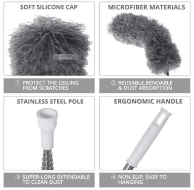 Picture of Microfiber Dusting Retractable Household Cleaner Feather Duster Car Sweeper From the Dust Brush