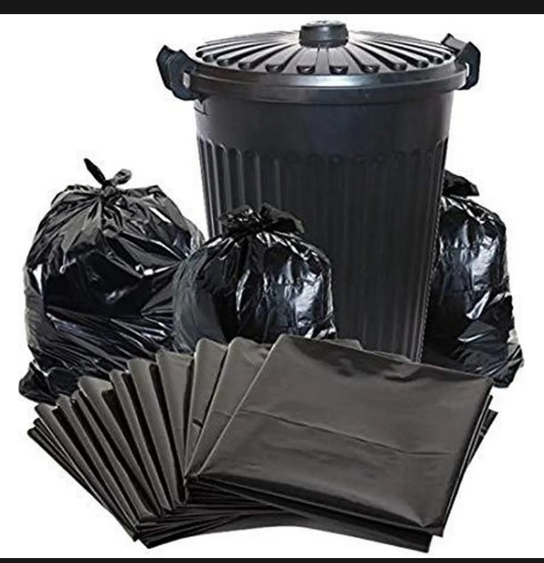 Picture of Garbage Bag (24" X 18") 25/50/100 Peice  Trash Bag / Waste Bag / Moylar Bag / Poly Bag Black