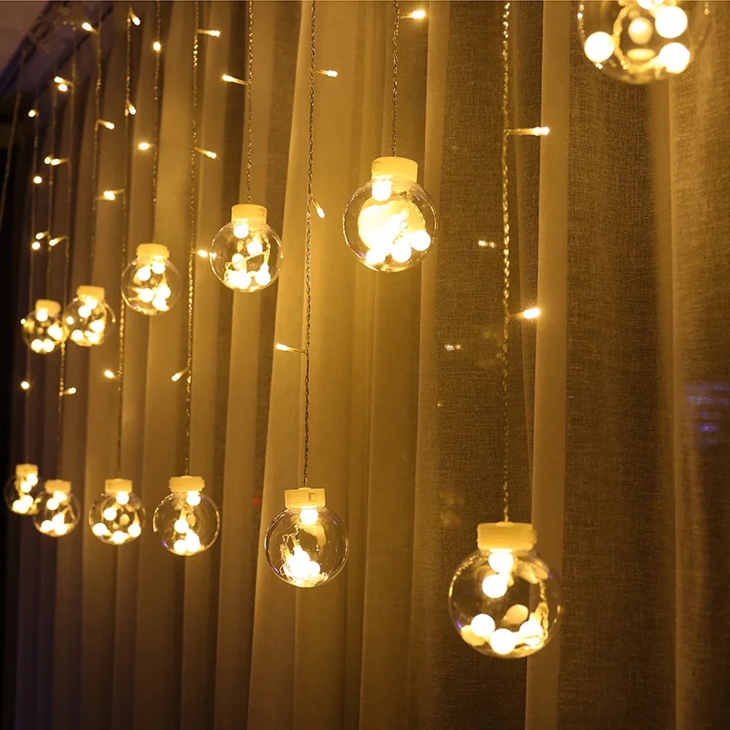 Picture of LED Lights Ball Curtain String Light 220V Fairy Light Outdoor Indoor Garland For Party Wedding Holiday Decoration