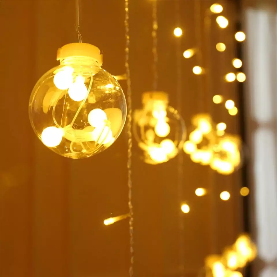 Picture of LED Lights Ball Curtain String Light 220V Fairy Light Outdoor Indoor Garland For Party Wedding Holiday Decoration