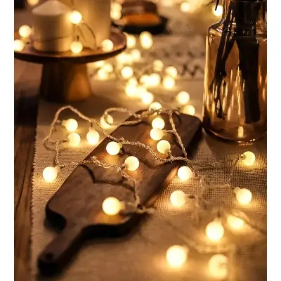 Picture of LED Ball Shaped String Fairy Lights Gold - Room Decoration Light