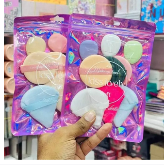 Picture of Kiss Lovely soft 9 Piece Makeup Puff Set 3 Shape Soft Cushion Puff