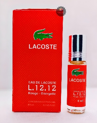 Picture of Lacoste L.12.12 Rouge Energetic Concentrated Perfume Oil Limited Edition Roll On For Men Long Lasting Attar Non-alcoholic Fragrance - 6ml