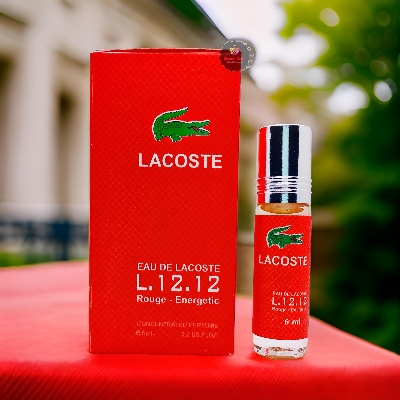 Picture of Lacoste L.12.12 Rouge Energetic Concentrated Perfume Oil Limited Edition Roll On For Men Long Lasting Attar Non-alcoholic Fragrance - 6ml