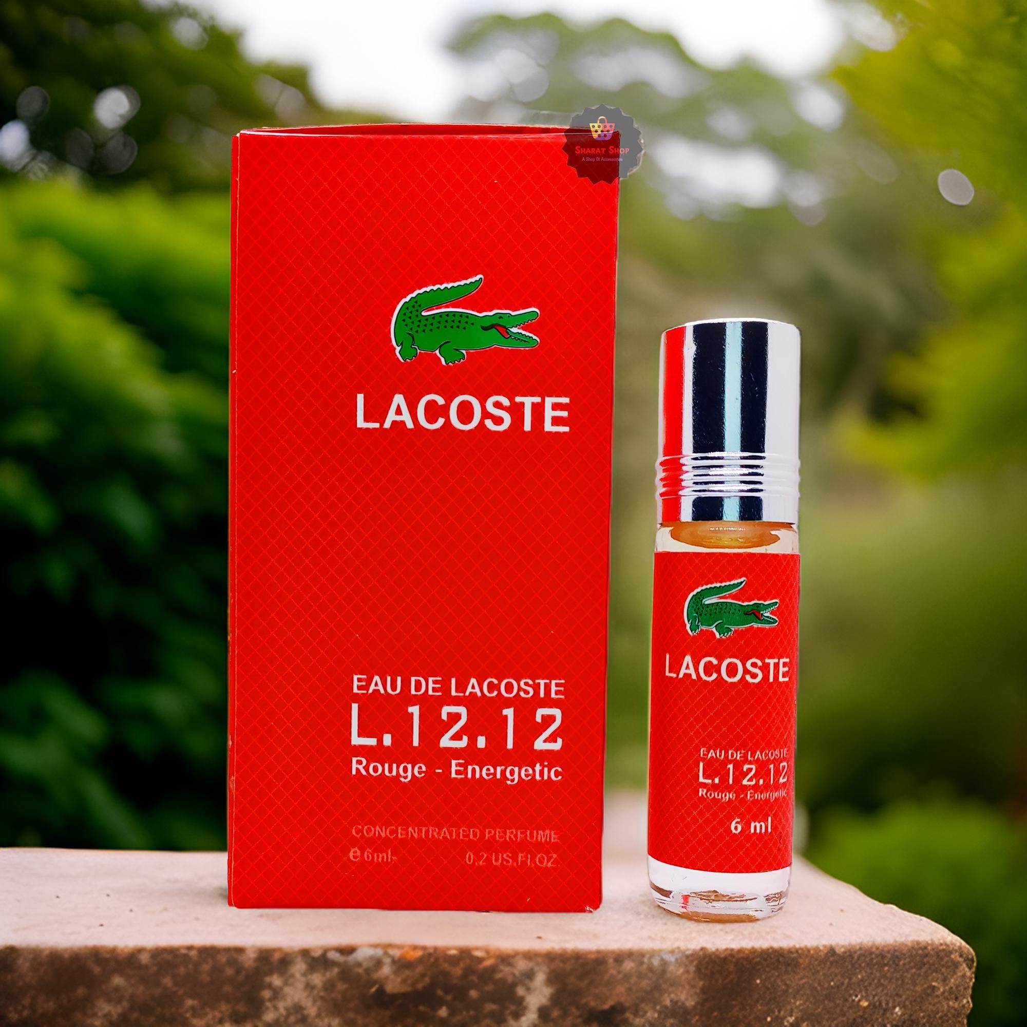 Picture of Lacoste L.12.12 Rouge Energetic Concentrated Perfume Oil Limited Edition Roll On For Men Attar Non-alcoholic Fragrance - 6ml