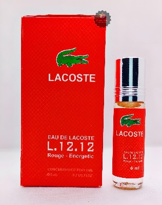 Picture of Lacoste L.12.12 Rouge Energetic Concentrated Perfume Oil Limited Edition Roll On For Men Attar Non-alcoholic Fragrance - 6ml