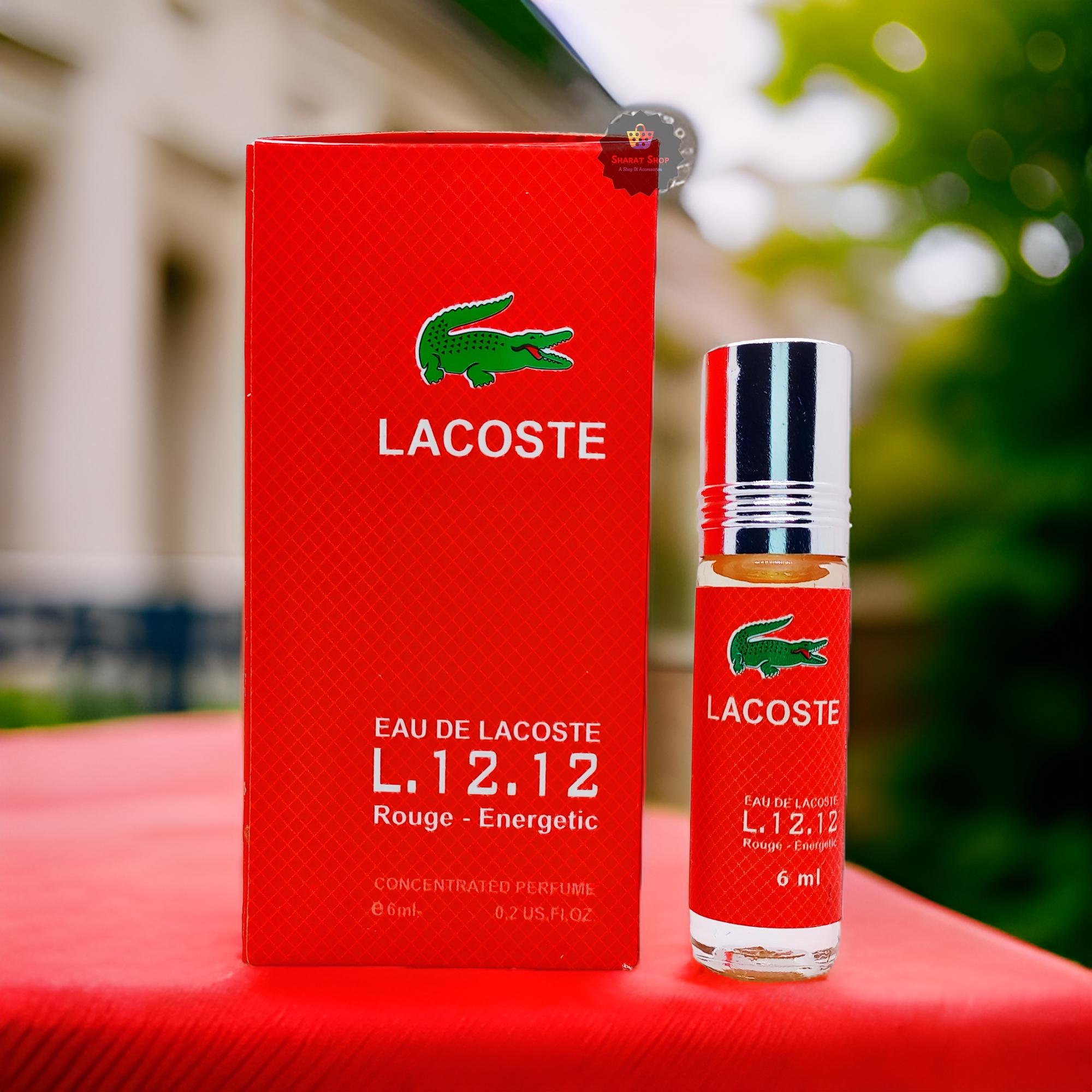Picture of Lacoste L.12.12 Rouge Energetic Concentrated Perfume Oil Limited Edition Roll On For Men Attar Non-alcoholic Fragrance - 6ml