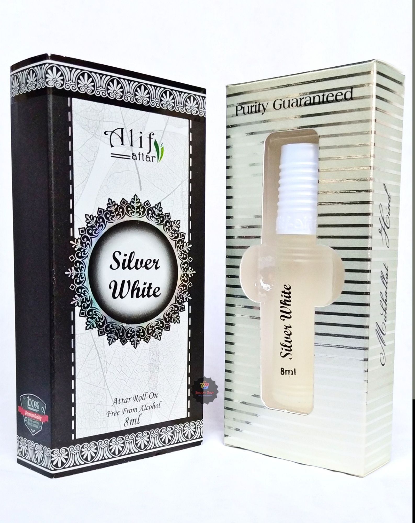 Picture of Alif Silver White Attar Long Lasting Roll On Ator Non Alcoholic Perfume (Halal) - 8ml