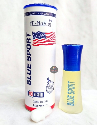 Picture of Al Nuaim Blue Sport Roll On Attar Non Alcoholic Long Lasting Perfume - 6ml