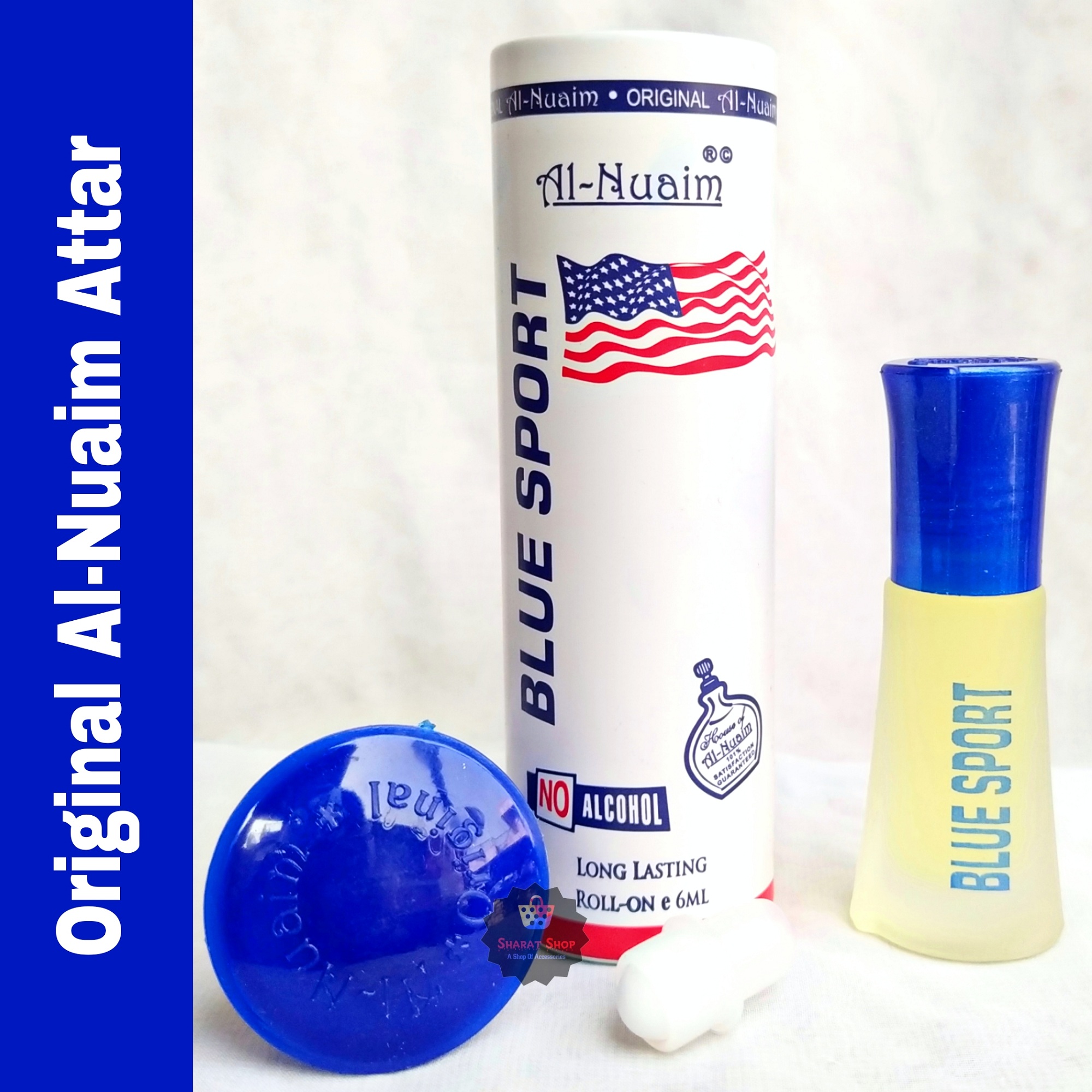 Picture of Al Nuaim Blue Sport Roll On Attar Non Alcoholic Long Lasting Perfume - 6ml