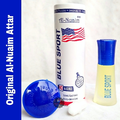Picture of Al Nuaim Blue Sport Roll On Attar Non Alcoholic Long Lasting Perfume - 6ml