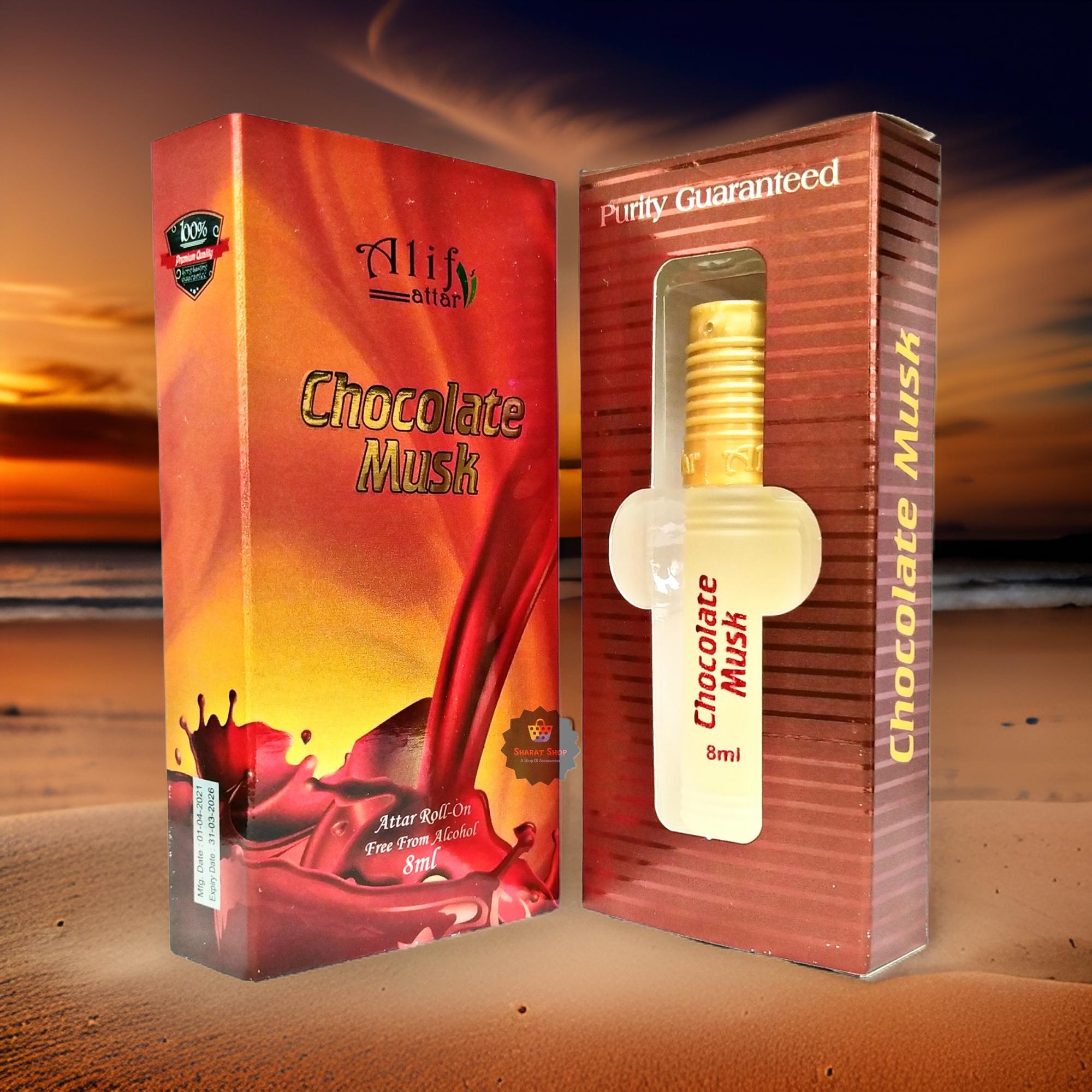 Picture of Alif Chocolate_Musk Attar Long Lasting Roll On Non Alcoholic Perfume (Halal) - 8ml