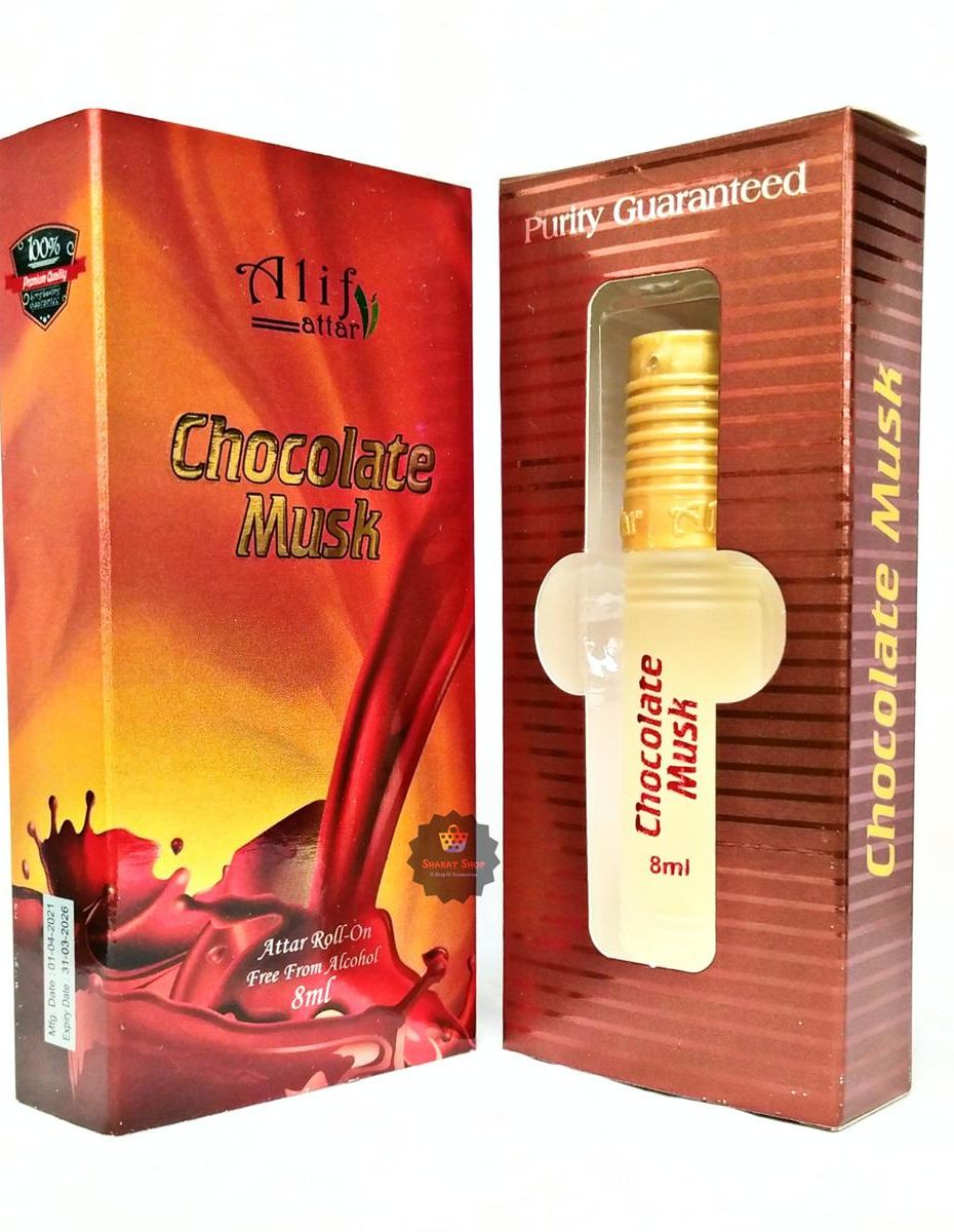Picture of Alif Chocolate_Musk Attar Long Lasting Roll On Non Alcoholic Perfume (Halal) - 8ml