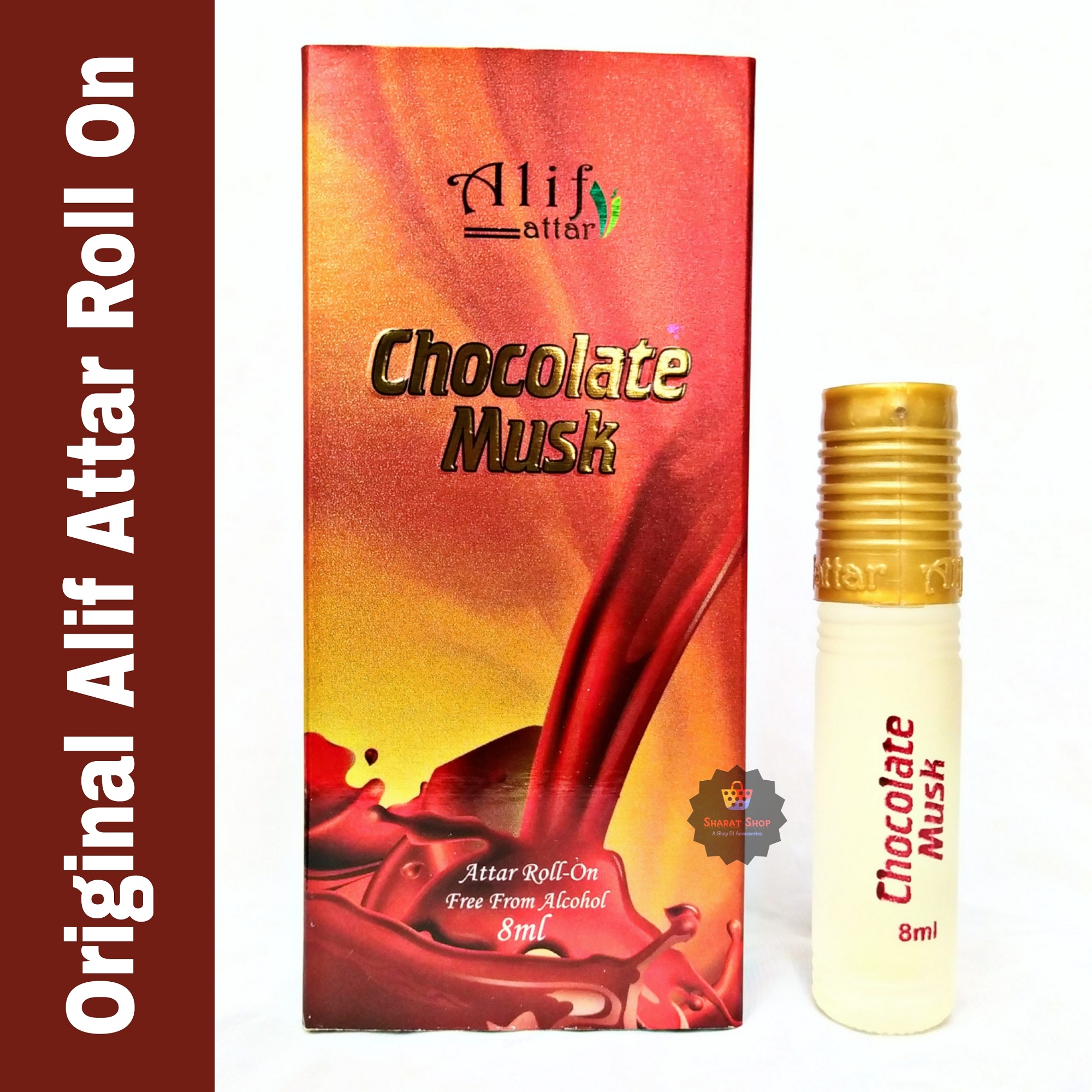 Picture of Alif Chocolate_Musk Attar Long Lasting Roll On Non Alcoholic Perfume (Halal) - 8ml
