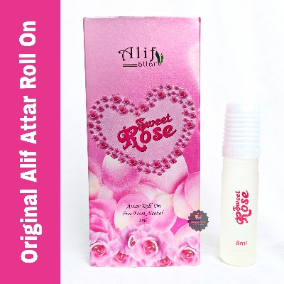 Picture of Alif Sweet Rose Attar Long Lasting Roll On Ator Non Alcoholic Perfume (Halal) - 8ml