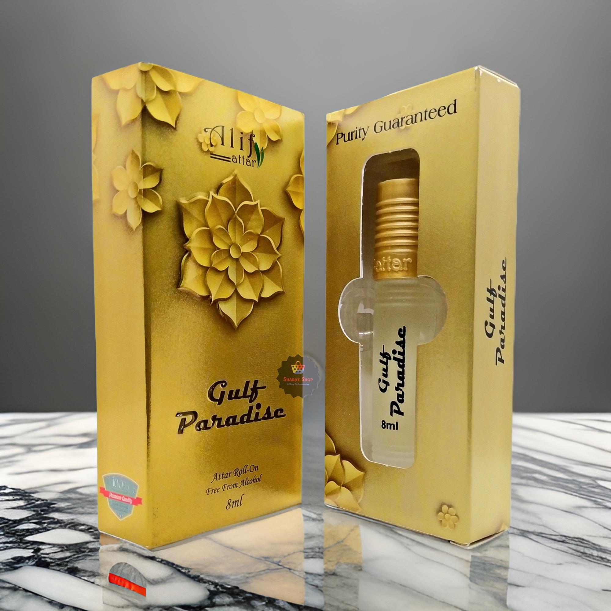 Picture of Gulf Paradise By Alif Attar Long Lasting Roll On Non Alcoholic Perfume (Halal) - 8ml