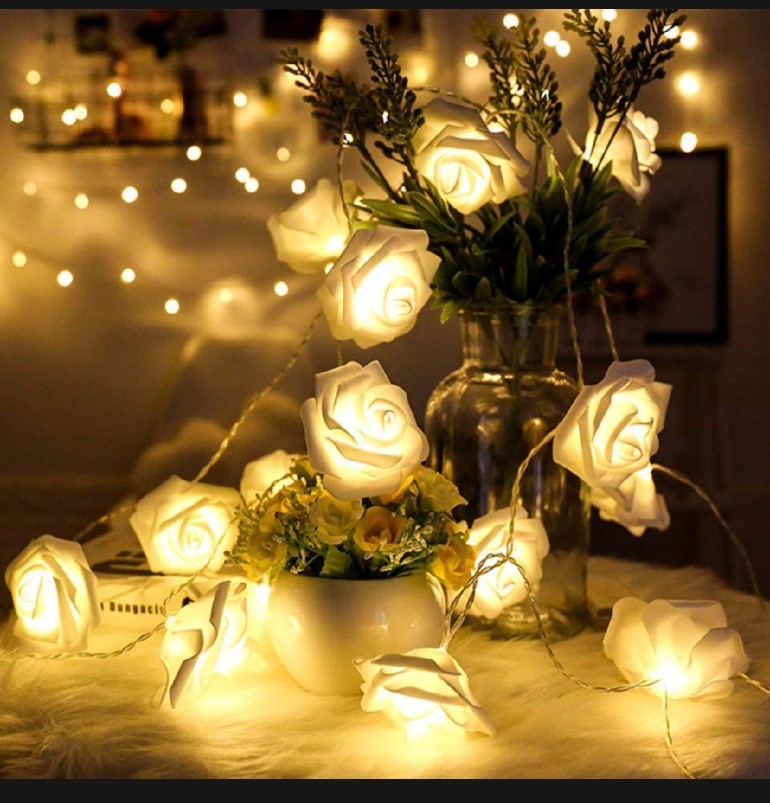 Picture of Rose fairy light - 20pcs golden Led rose light