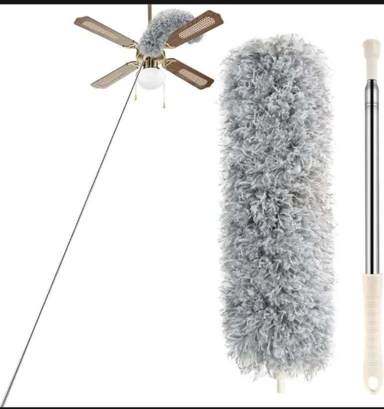 Picture of 9.5 Feet Bendable Feather Duster with Extra Long Extendable Microfiber Duster (Dust Cleaner )
