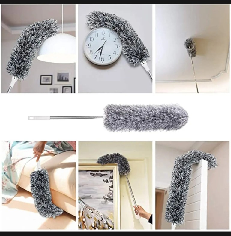 Picture of 9.5 Feet Bendable Feather Duster with Extra Long Extendable Microfiber Duster (Dust Cleaner )