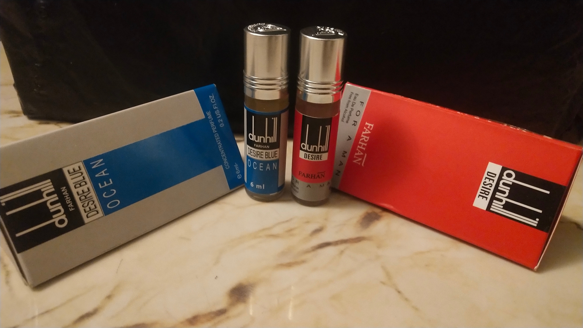 Picture of Combo of Dunhill Desire & Dunhill Desire Blue Ocean by Al Farhan Concentrated Perfume Oil Long Lasting Non-alcoholic Fragrance - 6ml+6ml