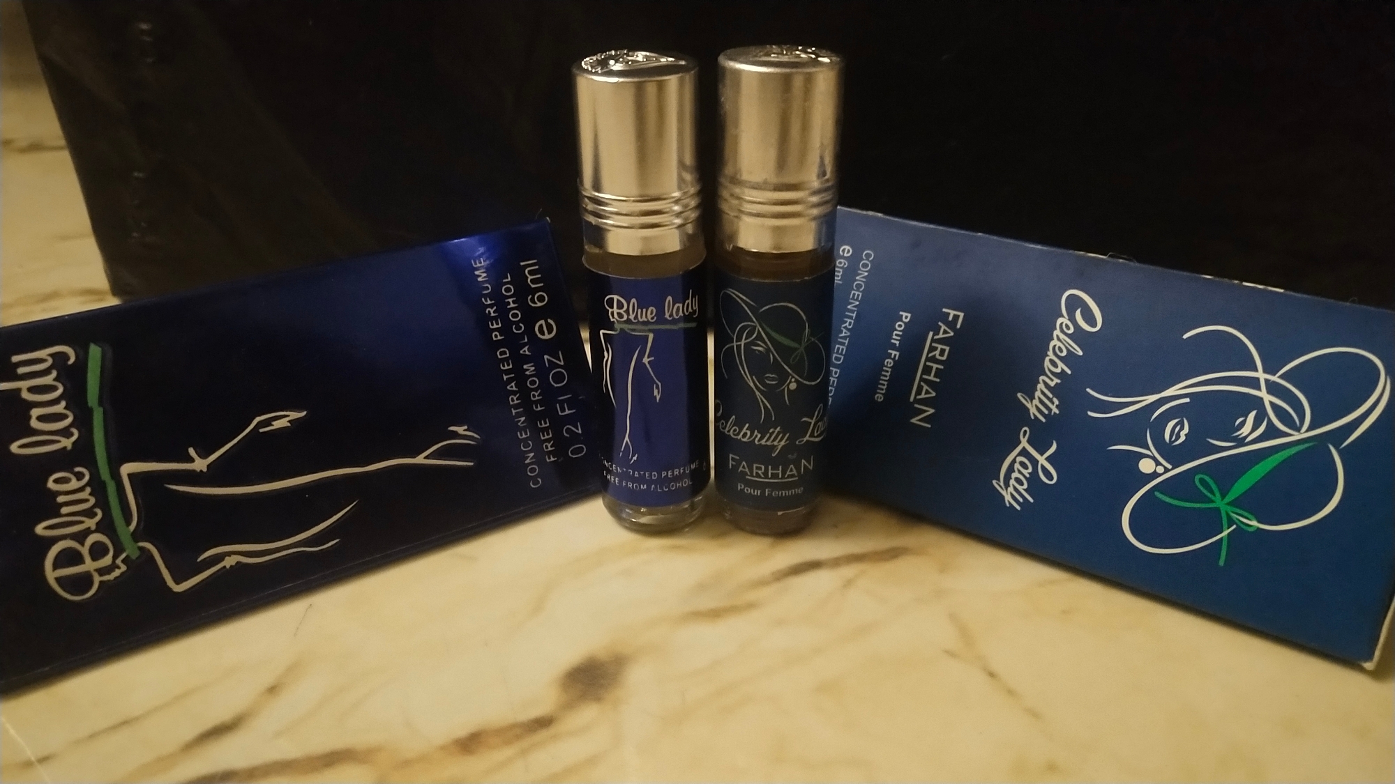 Picture of Combo of Celebrity Lady & Blue Lady by Al Farhan Concentrated Perfume Oil Long Lasting Non-alcoholic Fragrance - 6ml+6ml