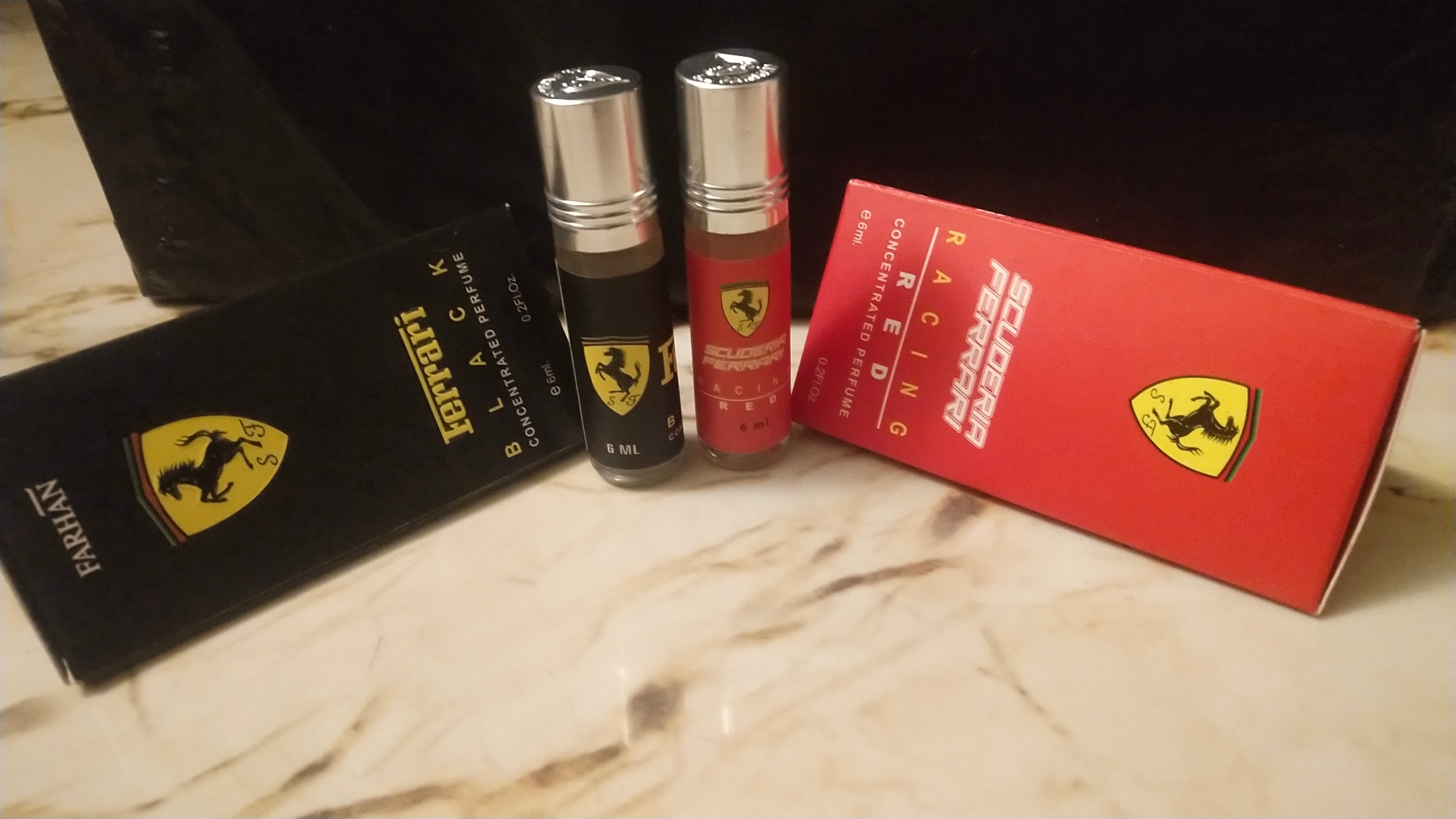 Picture of Combo of Ferrari Black & Scuderia Ferrari Red by Al Farhan Concentrated Perfume Oil Long Lasting Non-alcoholic Fragrance - 6ml+6ml