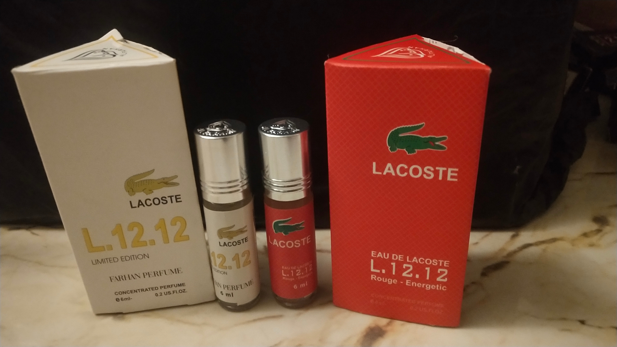 Picture of Combo of Lacoste Limited Edition & Lacoste Rouge Energetic by Al Farhan Concentrated Perfume Oil Long Lasting Non-alcoholic Fragrance - 6ml+6ml