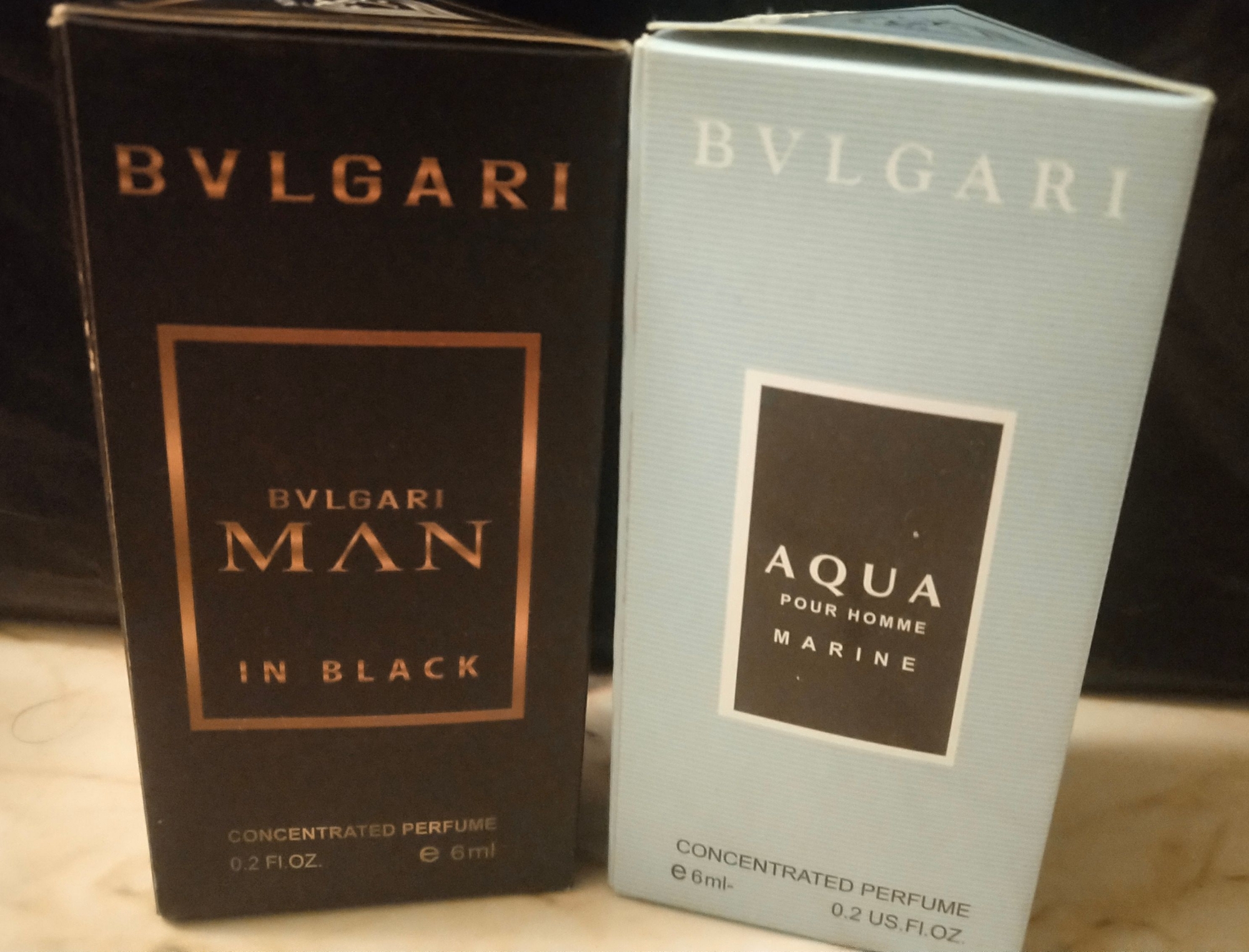 Picture of Combo of Bvlgari Man In Black & Bvlgari Aqua Pour Hommr Marine  By Al Farhan Concentrated Perfume Oil Long Lasting Fragrance - 6ml+6ml