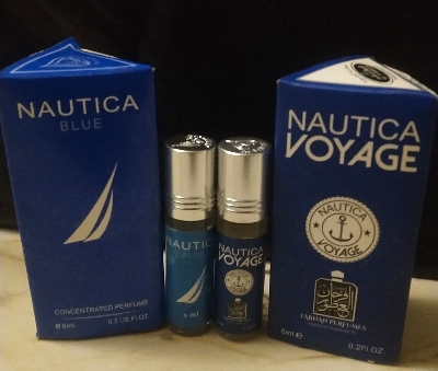 Picture of Combo of Nautica Voyage & Noautica Blue By Al Farhan Concentrated Perfume Oil Long Lasting Fragrance - 6ml+6ml