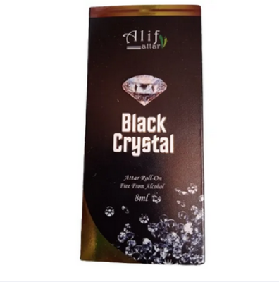 Picture of Black Crystal attar by Alif 8 ml roll on long lasting fragrance