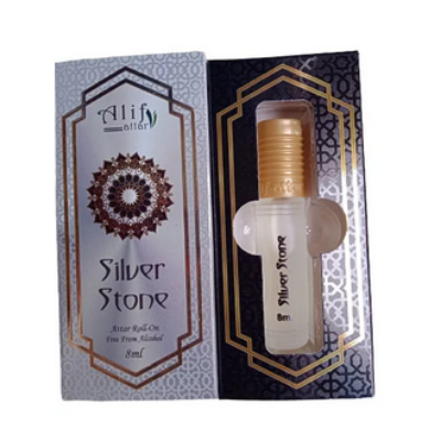 Picture of Silver Stone By Alif Attar Long Lasting Roll On Non Alcoholic Perfume (Halal) - 8ml