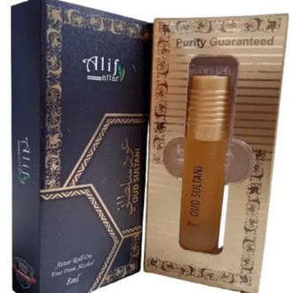 Picture of Oud Sultani Alif Attar Long Lasting Roll On Non Alcoholic Perfume 8 ml