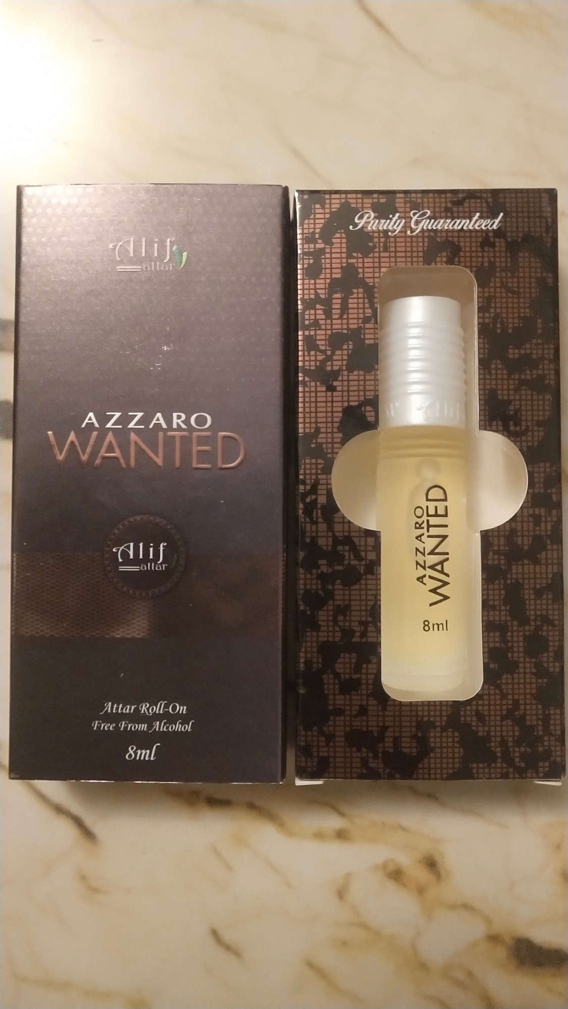 Picture of Azzaro Wanted By Alif Attar Long Lasting Roll On Non Alcoholic Perfume - 8ml