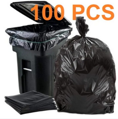 Picture of BLACK (20" X16") 100PCS Trash Bag / Poly Bag / Garbage Bag / Moyla Felar Bag / Polibag