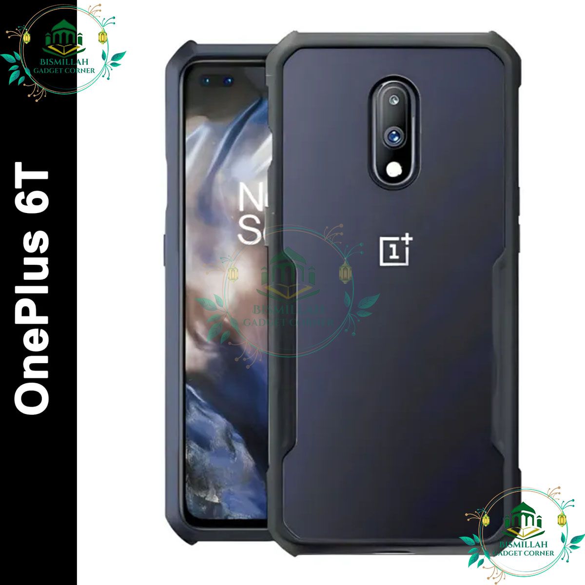 Picture of Xundd Back Cover for OnePlus 6T Transparent Hybrid Hard PC Back Bumper