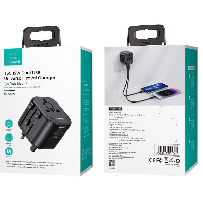 Picture of Usams T55 12W Dual USB Universal Charger