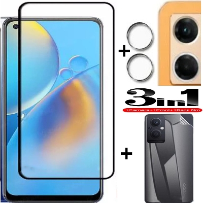 Picture of 3 in 1 Combo for Oppo f21 Pro 4g Screen Protector, Camera Protector and Ultra Thin Back Poly