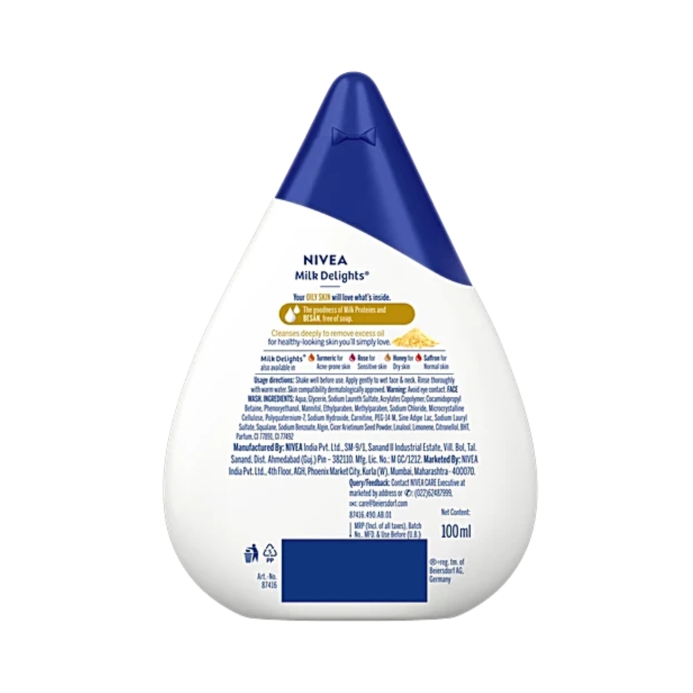 Picture of Nivea Milk delight Face wash Besan 100 ml 