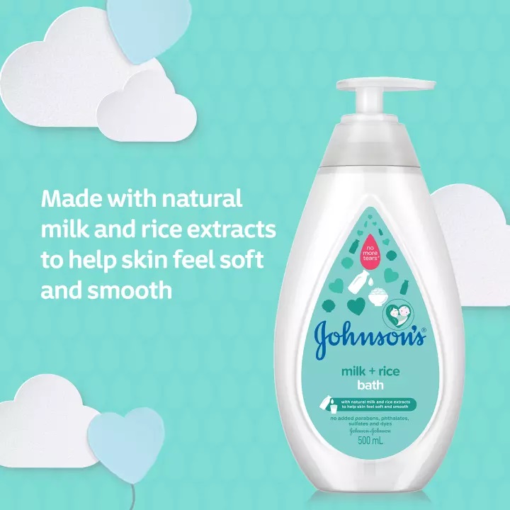 Johnson's Baby Milk + Rice Bath 500ml (Malaysia) IDConline shop bangladeshothoba.com